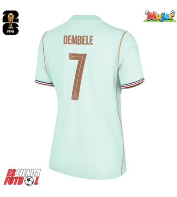 Francia Ousmane Dembele #7 Segunda Equipación Mujer Mundial 2026 Manga Corta